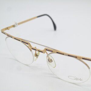 Vintage Glasses Cazal 468 Gold Multi-Color Half-Brand Eyeglass Frame Eyeglasses